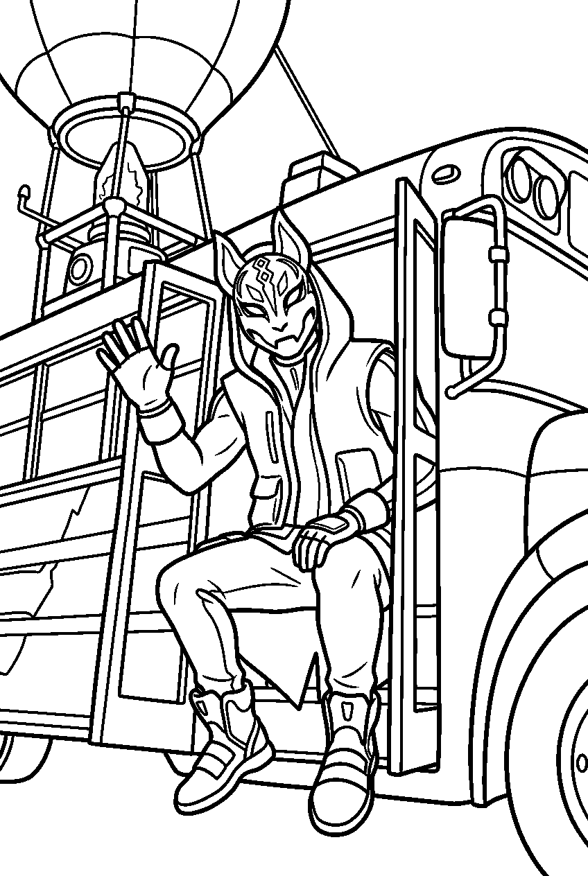 fortnite drift in battle bus line art