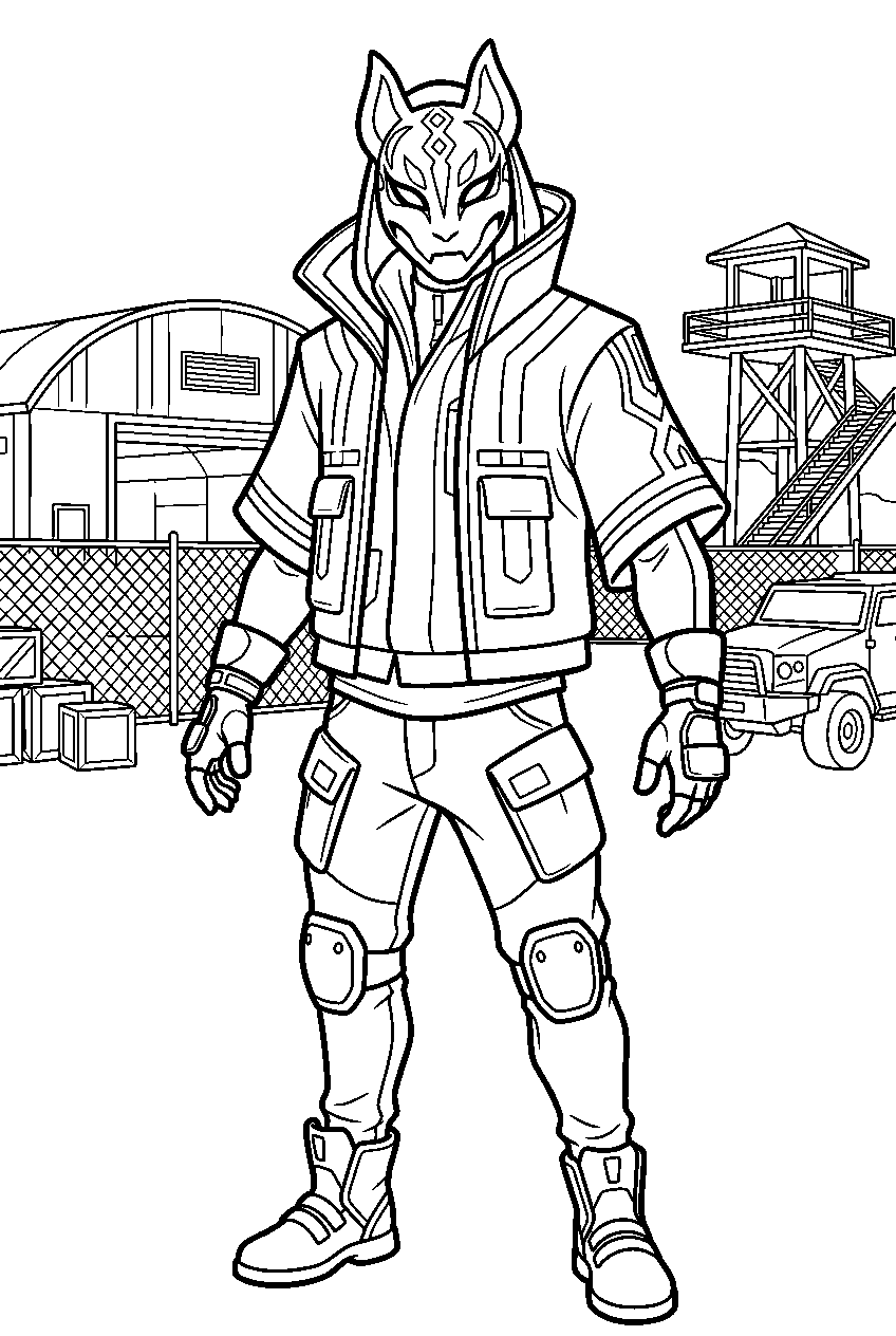 fortnite drift in military base line art