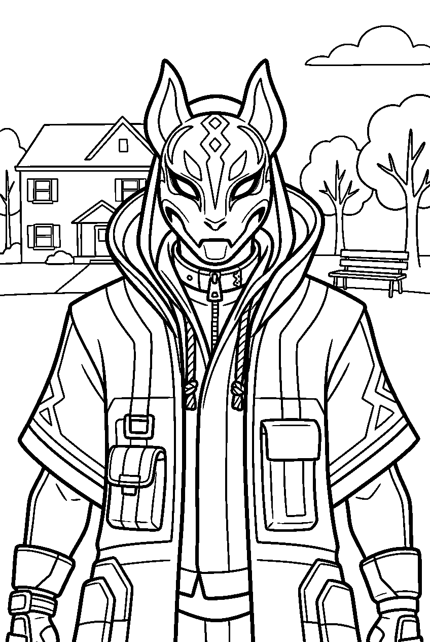 fortnite drift in pleasant park line art