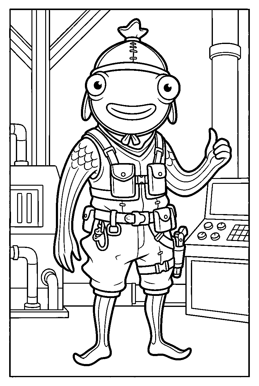 fortnite fishstick in power station line art