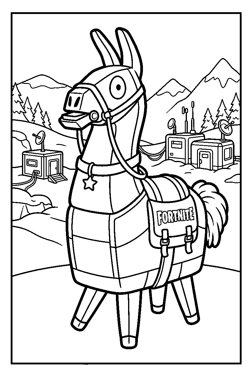 fortnite llama in lonely labs line art