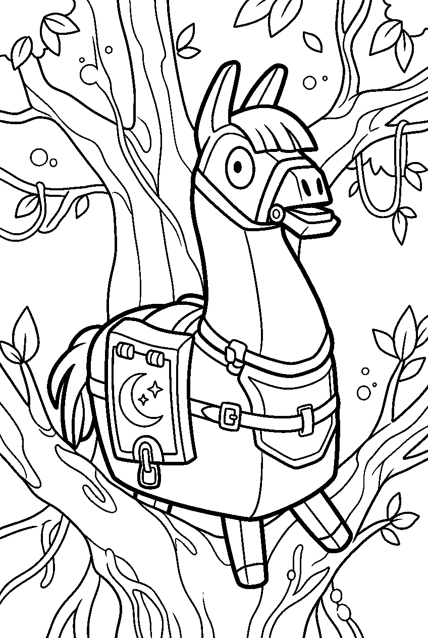 fortnite llama in reality tree line art