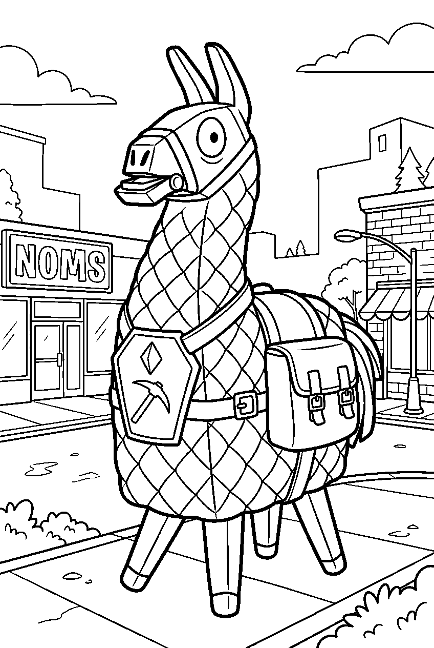 fortnite llama in retail row line art