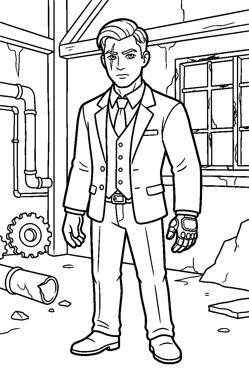 fortnite midas in abandoned factory line art