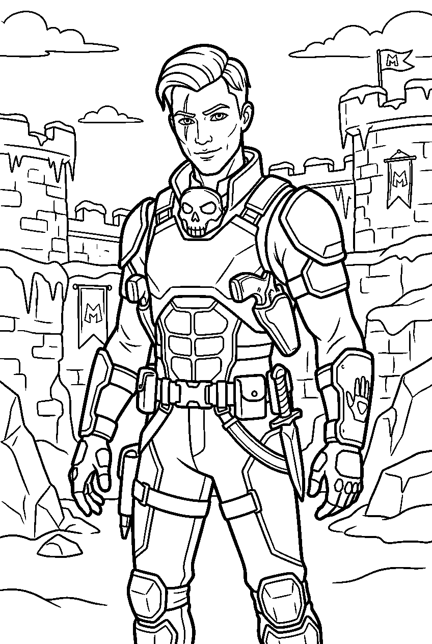 fortnite midas in brutal bastion line art