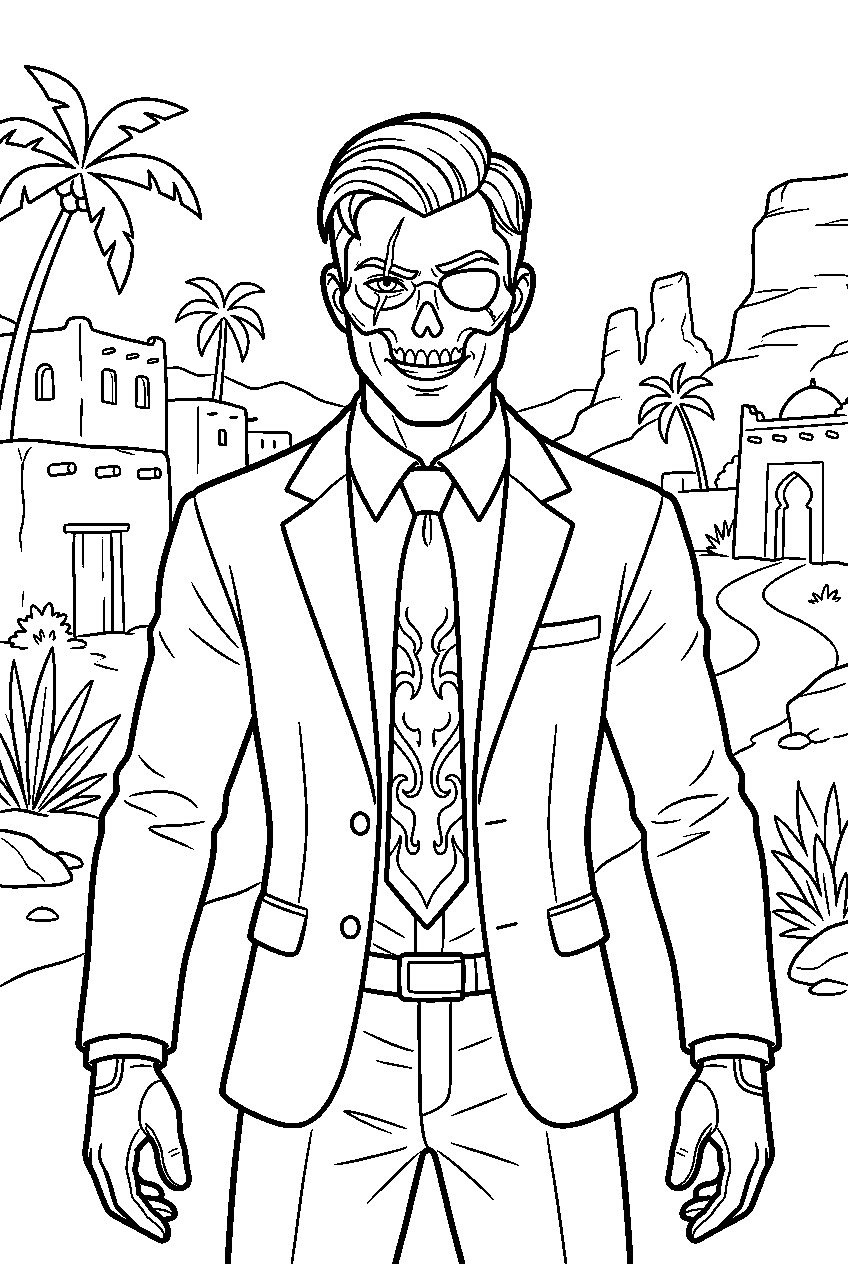 fortnite midas in oasis village line art