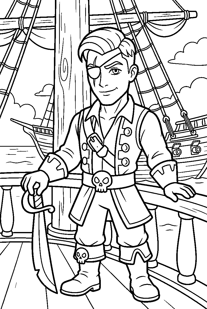 fortnite midas in pirate ship line art