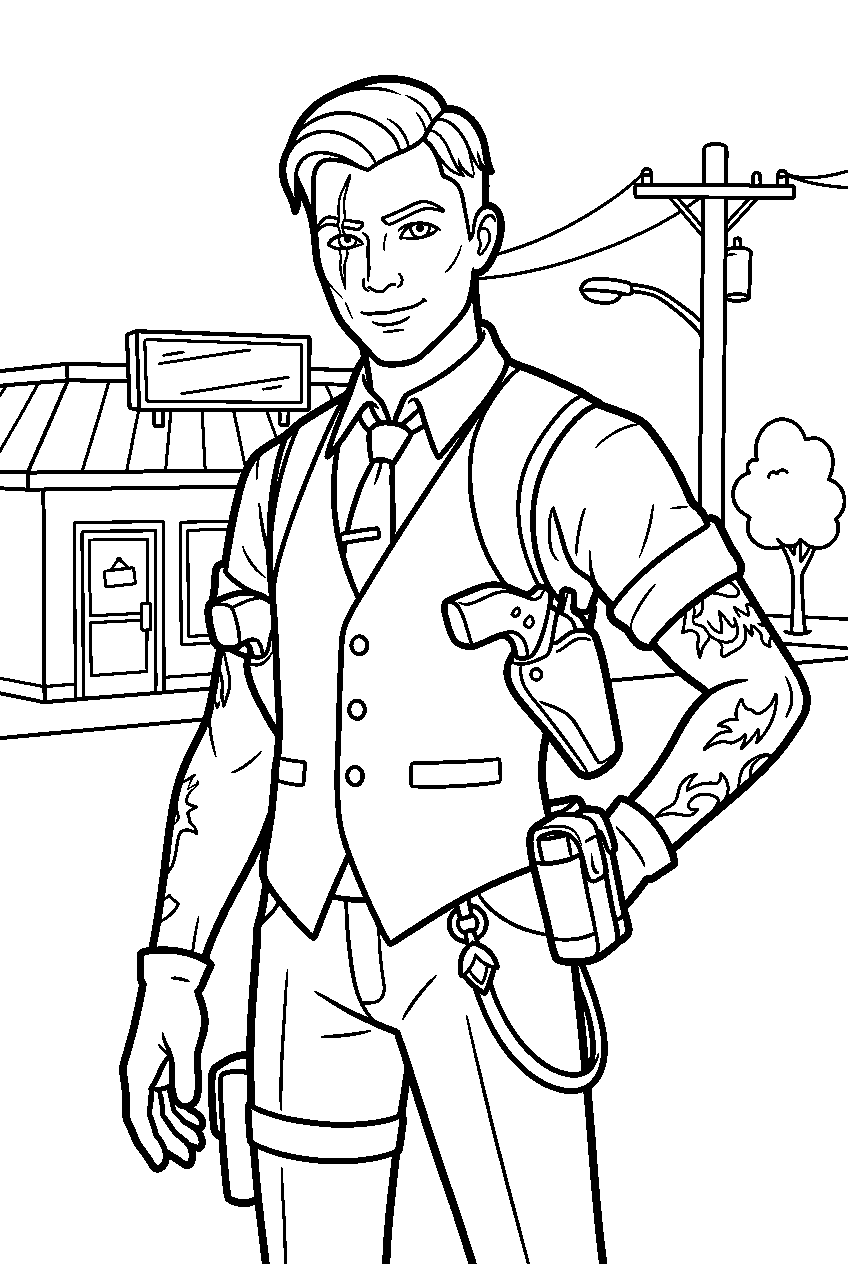 fortnite midas in retail row line art