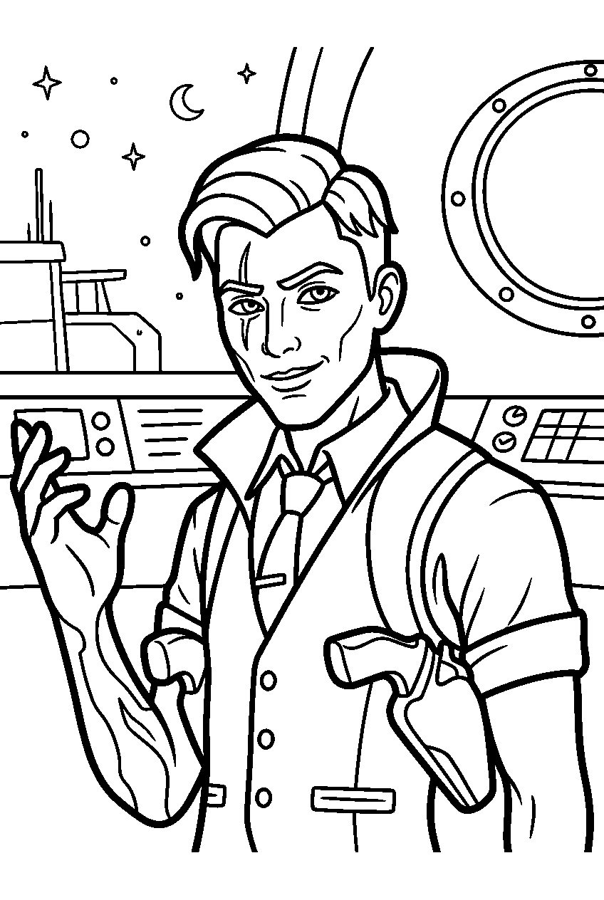 fortnite midas in space station line art