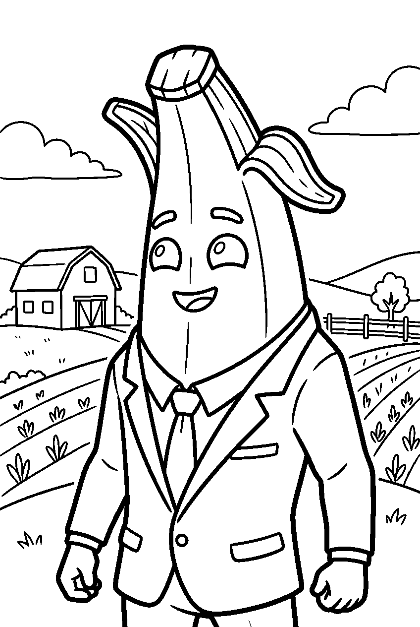 fortnite peely in frenzy fields line art