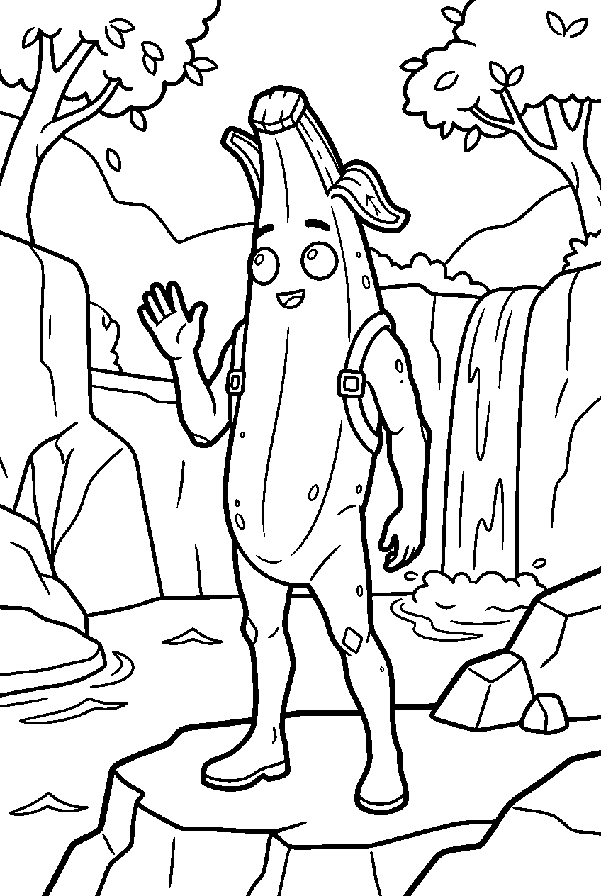 fortnite peely in reality falls line art