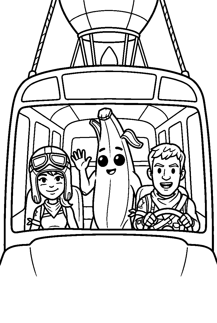 fortnite characters in battle bus line art