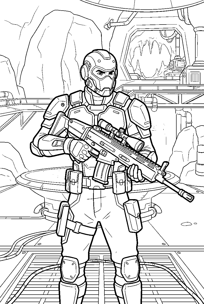 fortnite characters in command cavern line art