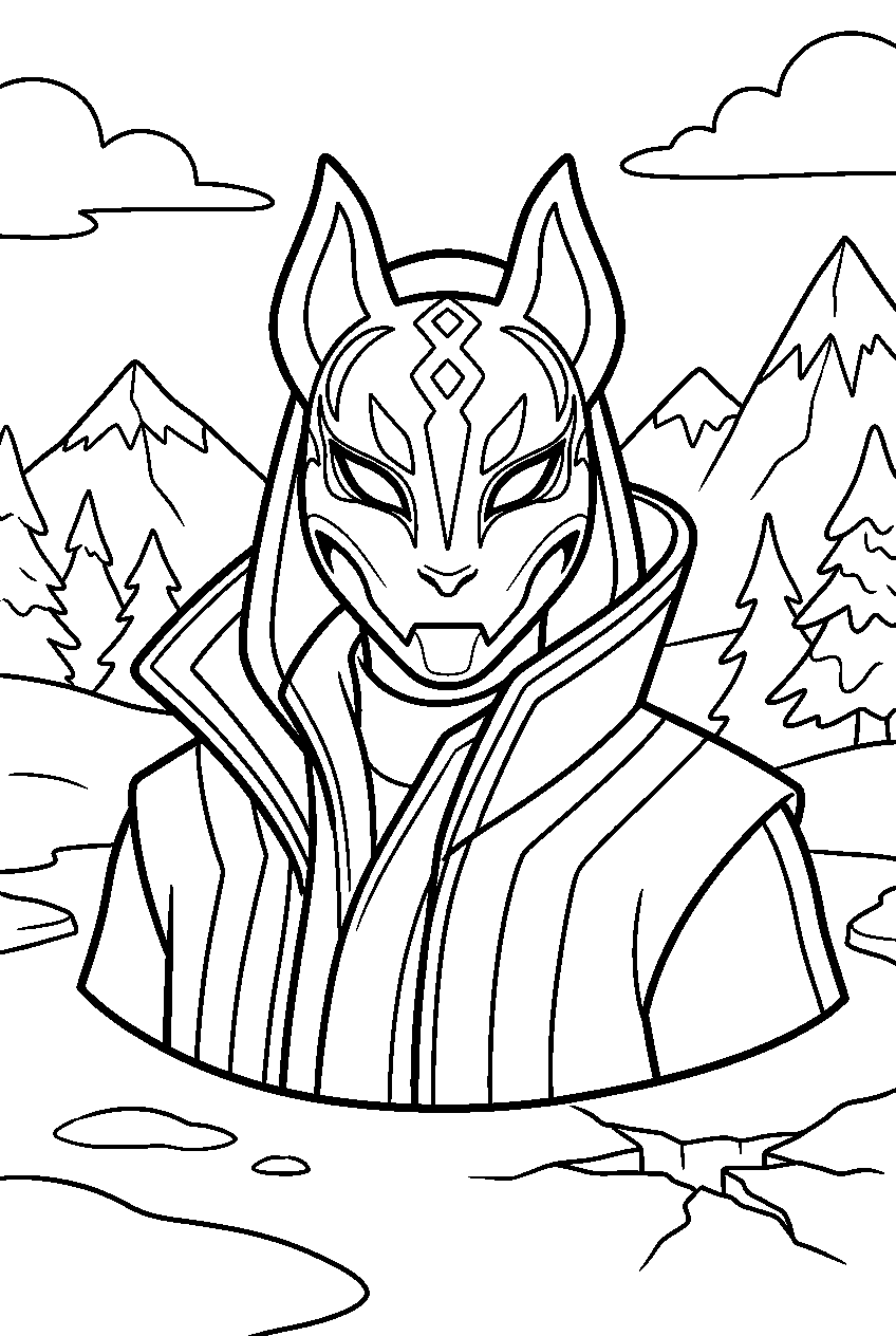 fortnite characters in frozen valley line art