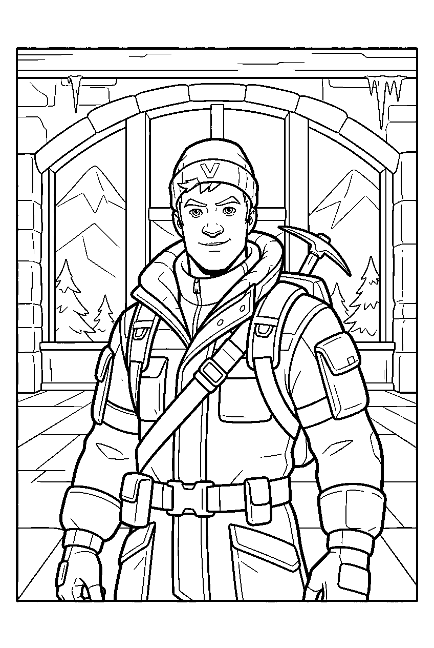 fortnite characters in grand glacier line art
