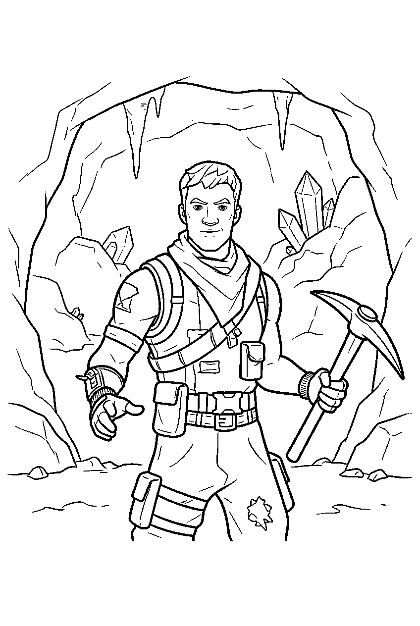 fortnite characters in hidden cave line art