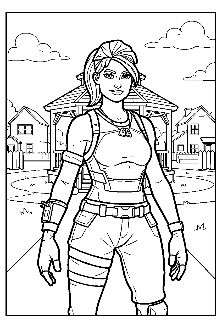 fortnite characters in pleasant park line art