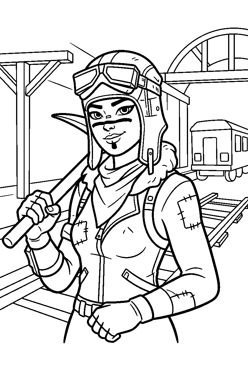 fortnite characters in reckless railways line art