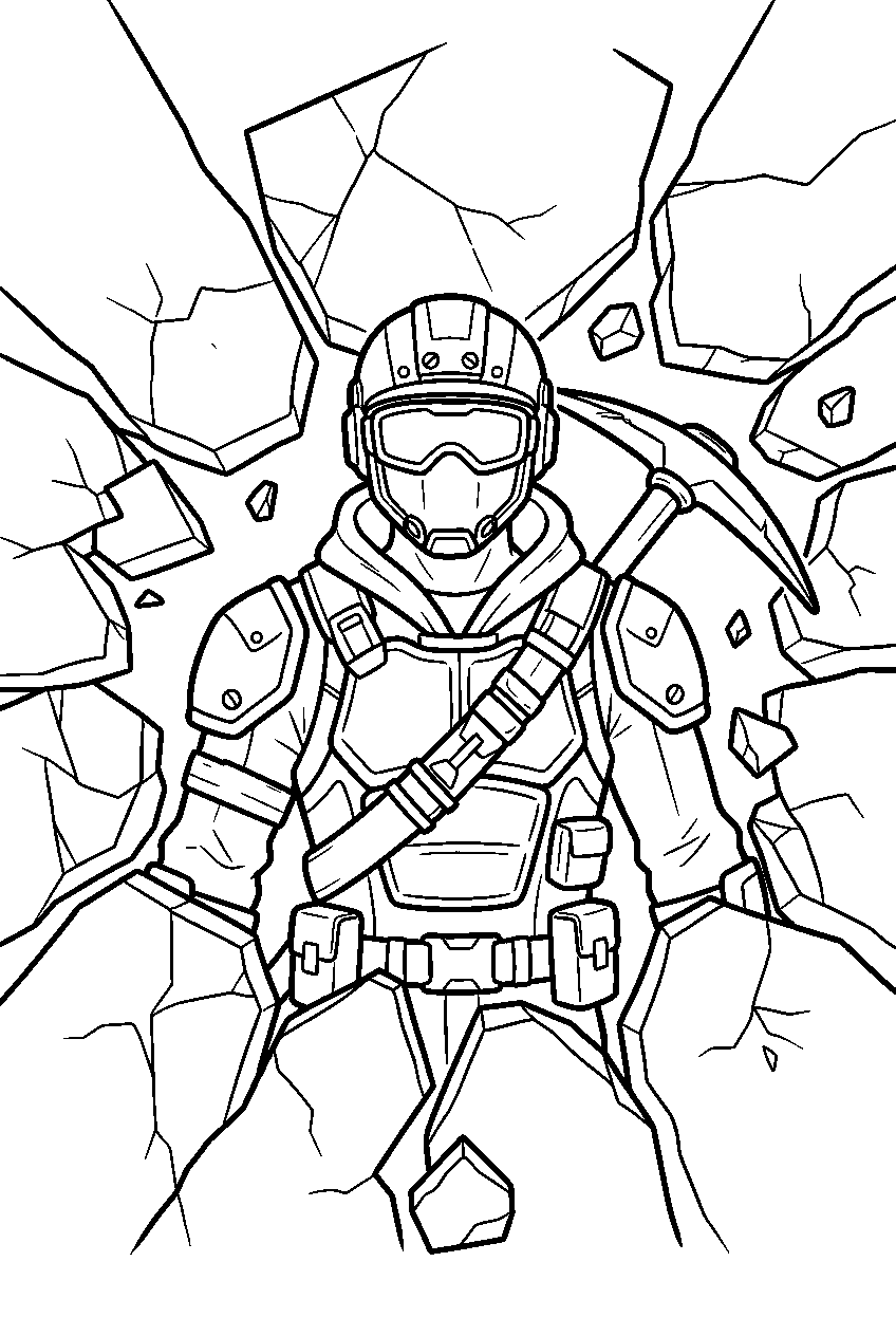 fortnite characters in shattered slabs line art