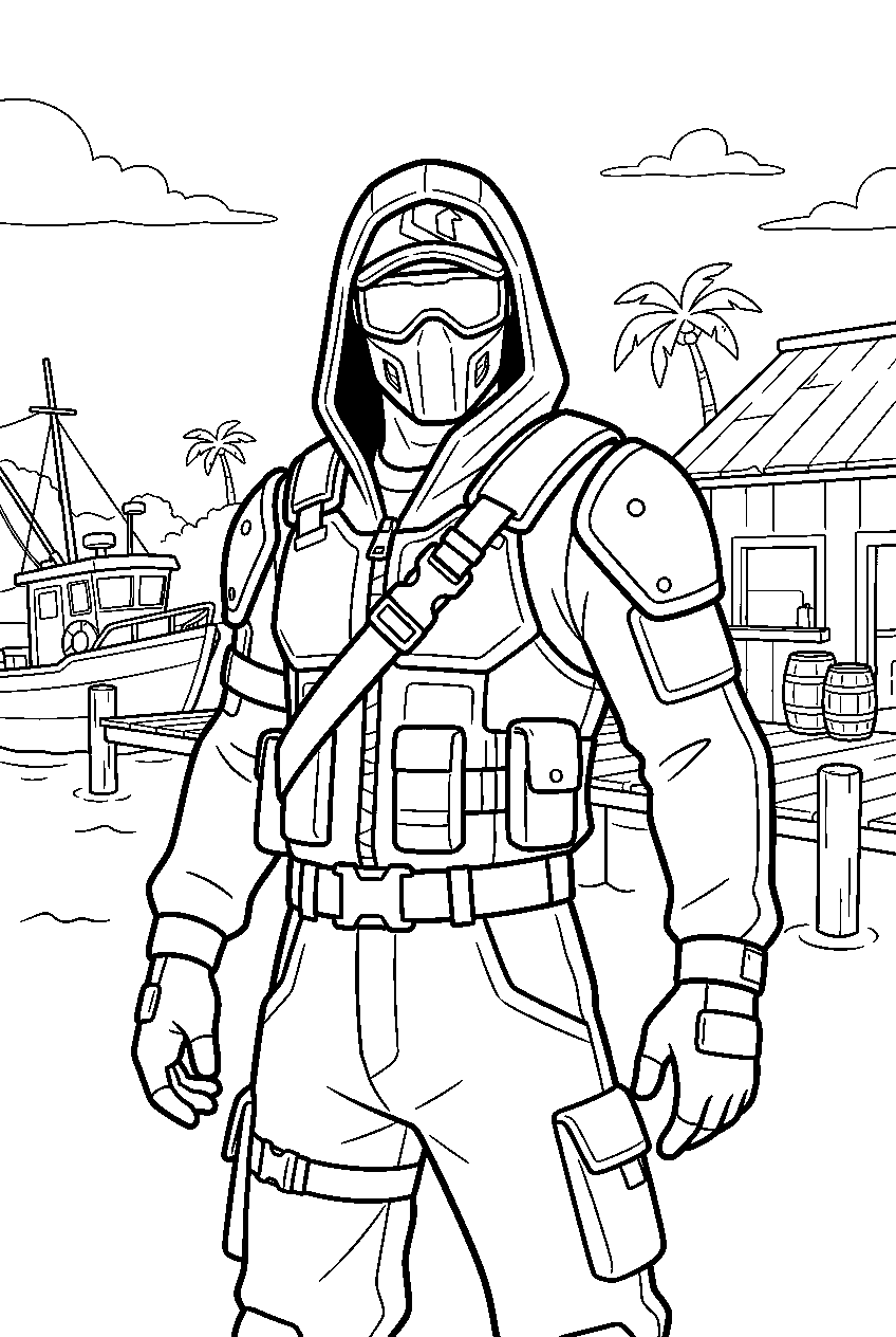 fortnite characters in slappy shores line art
