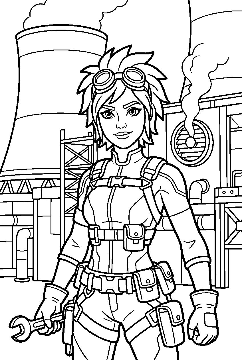 fortnite characters in steamy stacks line art