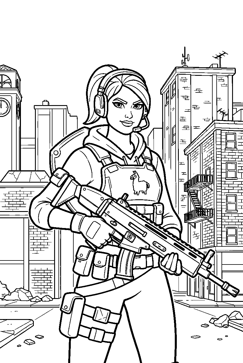 fortnite characters in tilted towers line art