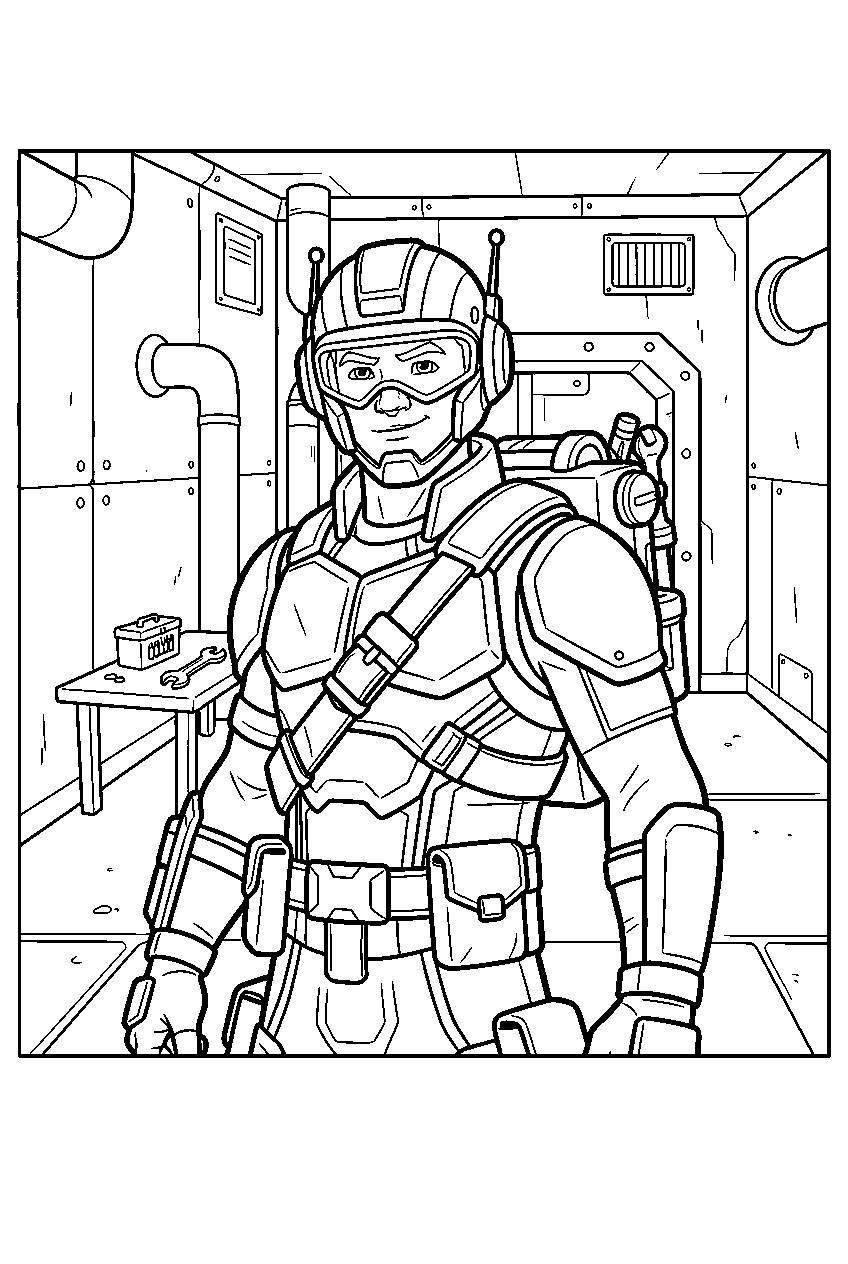 fortnite characters in underground bunker line art