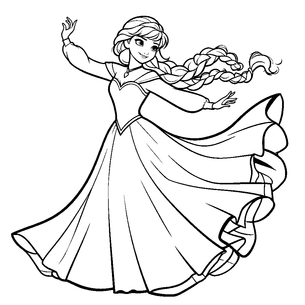 queen anna arendelle line art
