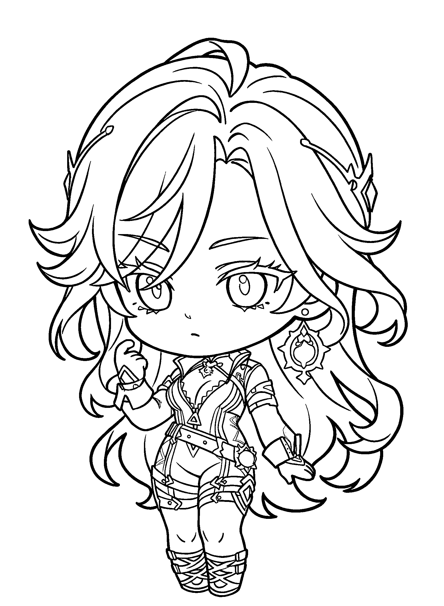 chibi mavuika archon sheet genshin impact anime line art