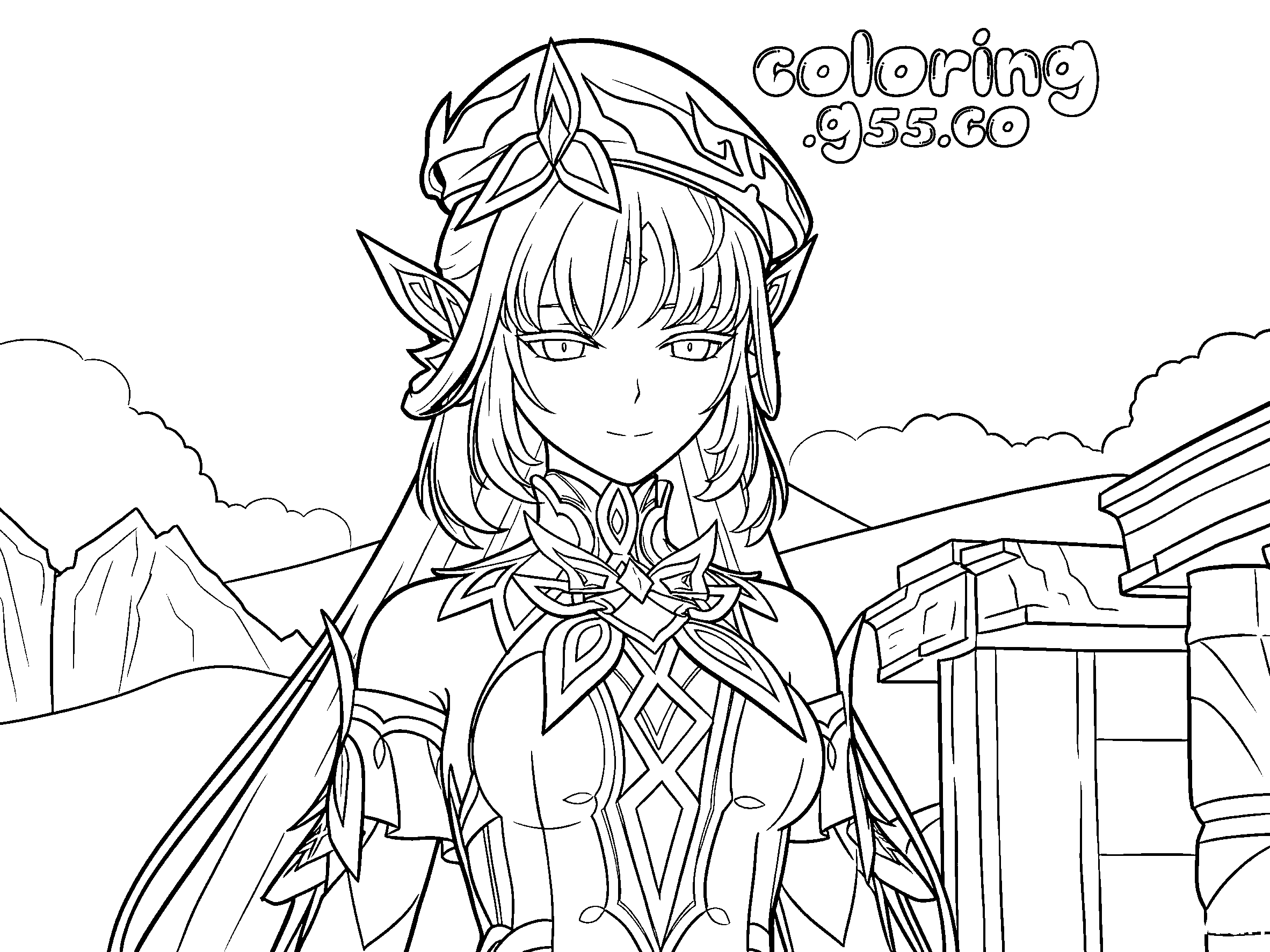 nicole natlan reveal beautiful genshin impact anime line art