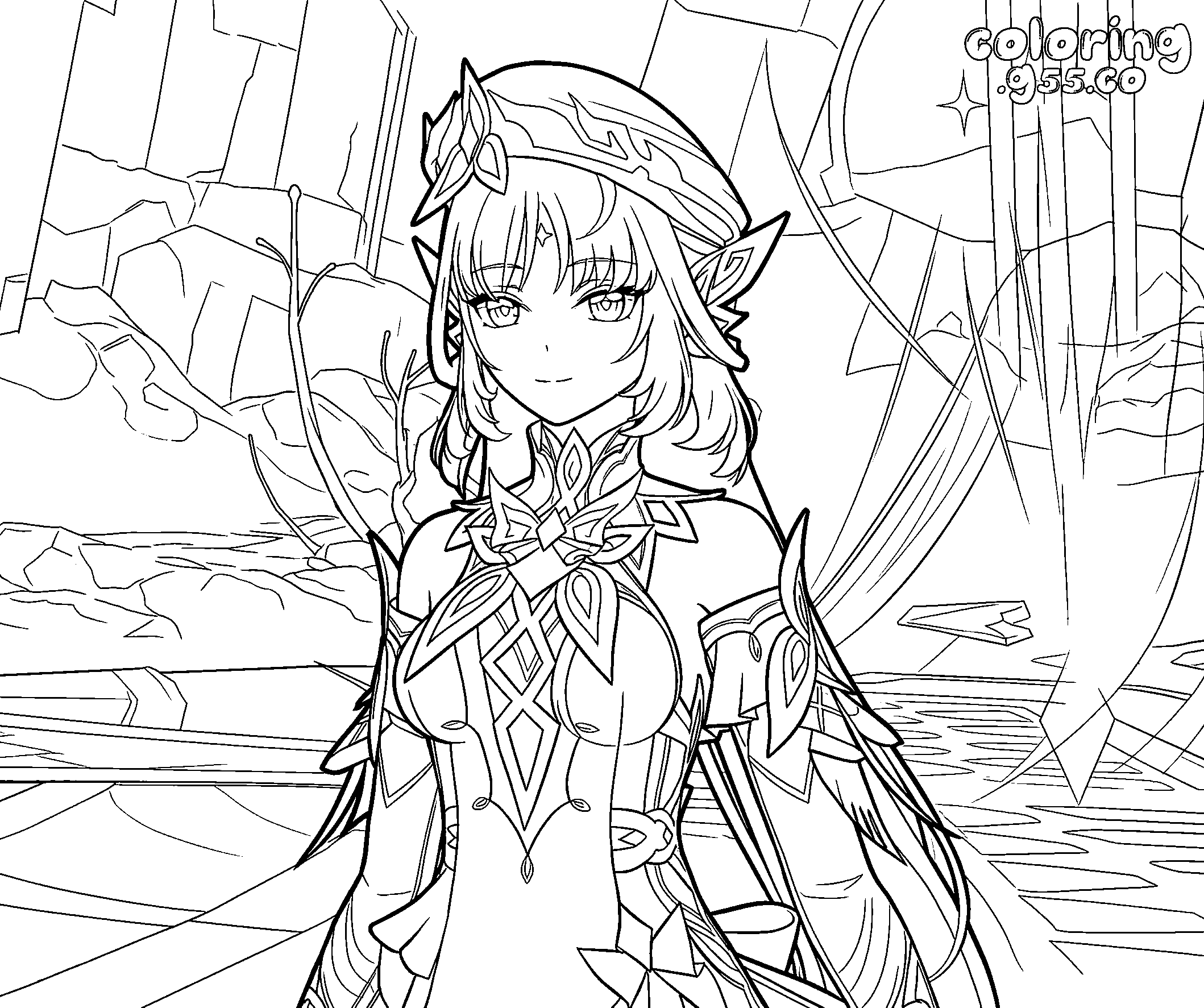 witch nicole hexenzirkel genshin impact anime line art
