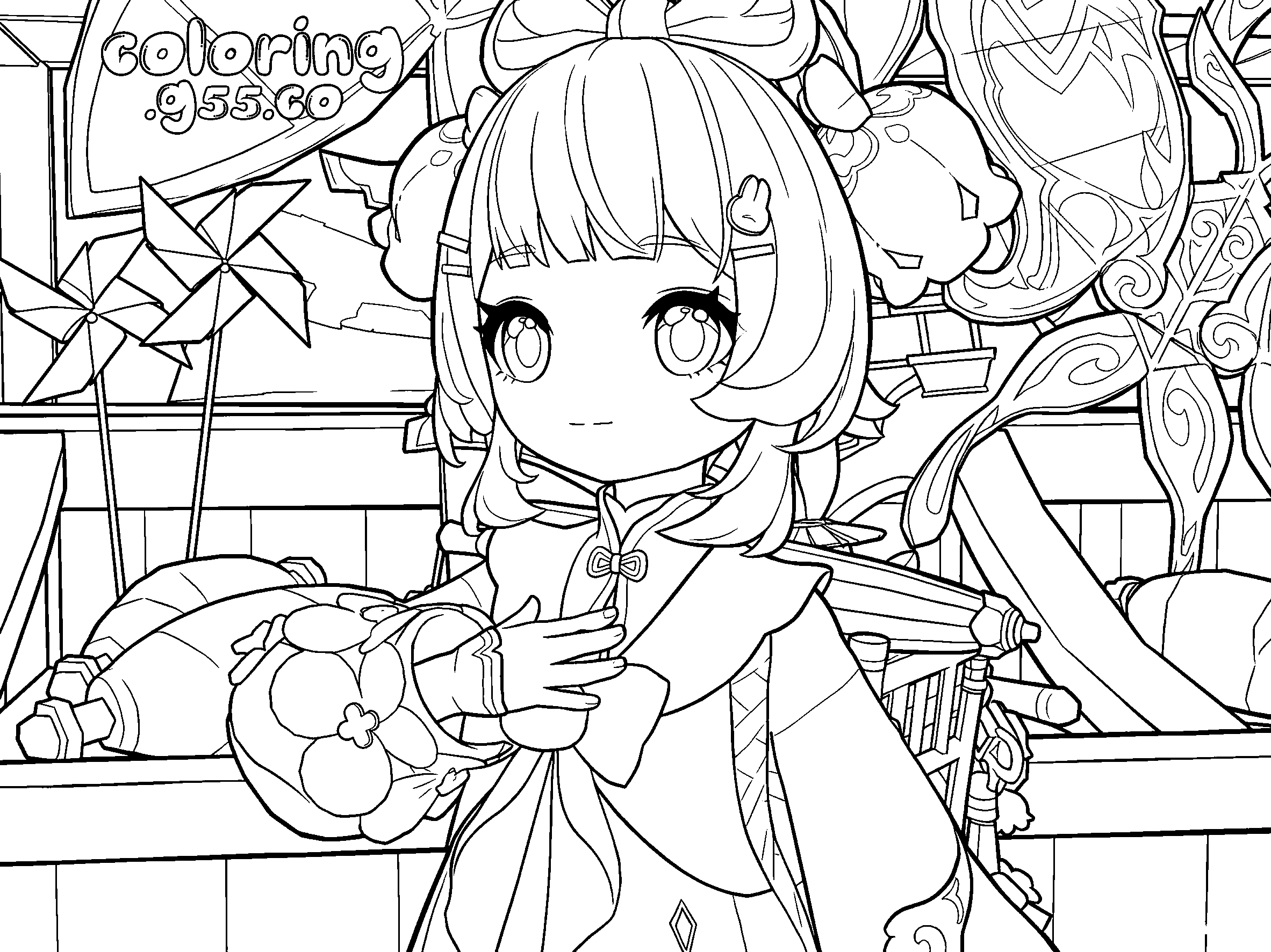 yaoyao toy shop adventure cute genshin impact anime line art