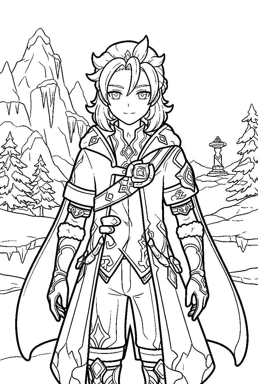 genshin impact characters in dragonspine line art