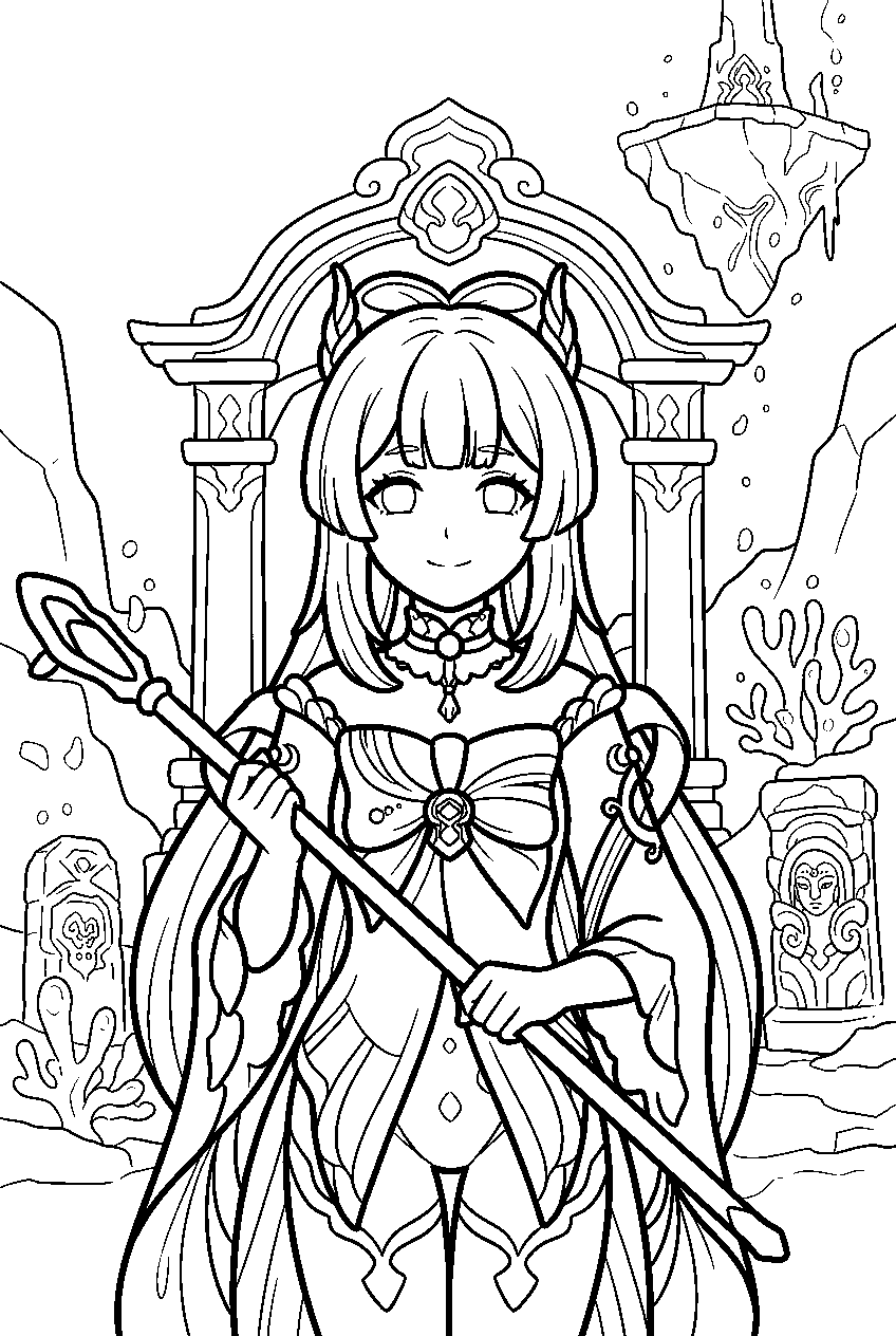 genshin impact characters in enkanomiya line art