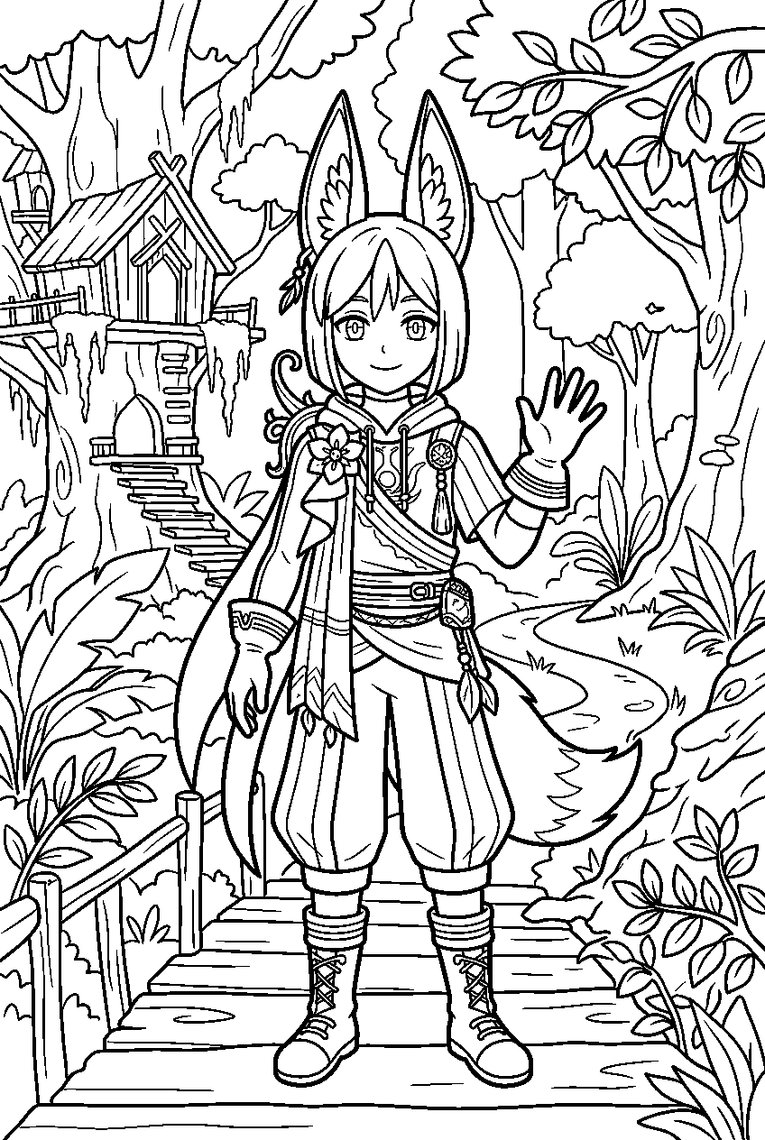 genshin impact characters in gandharva ville line art