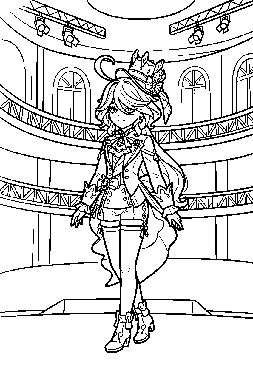 genshin impact characters in opera epiclese line art