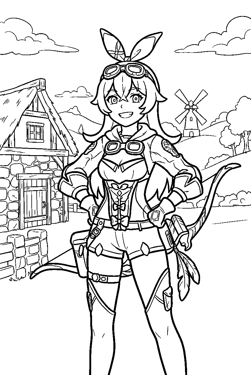 genshin impact characters in springvale line art