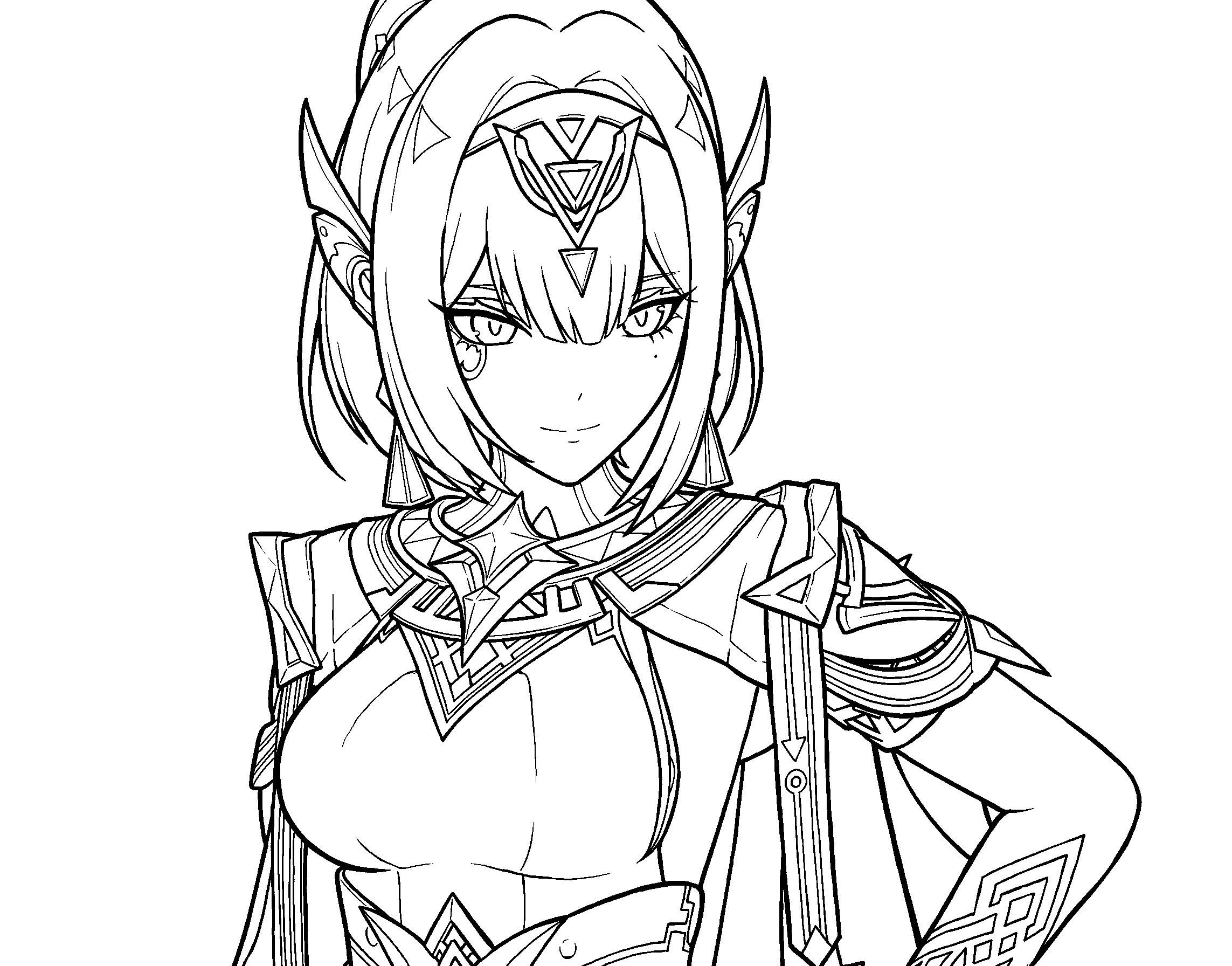 genshin impact nefer portrait outline anime character page