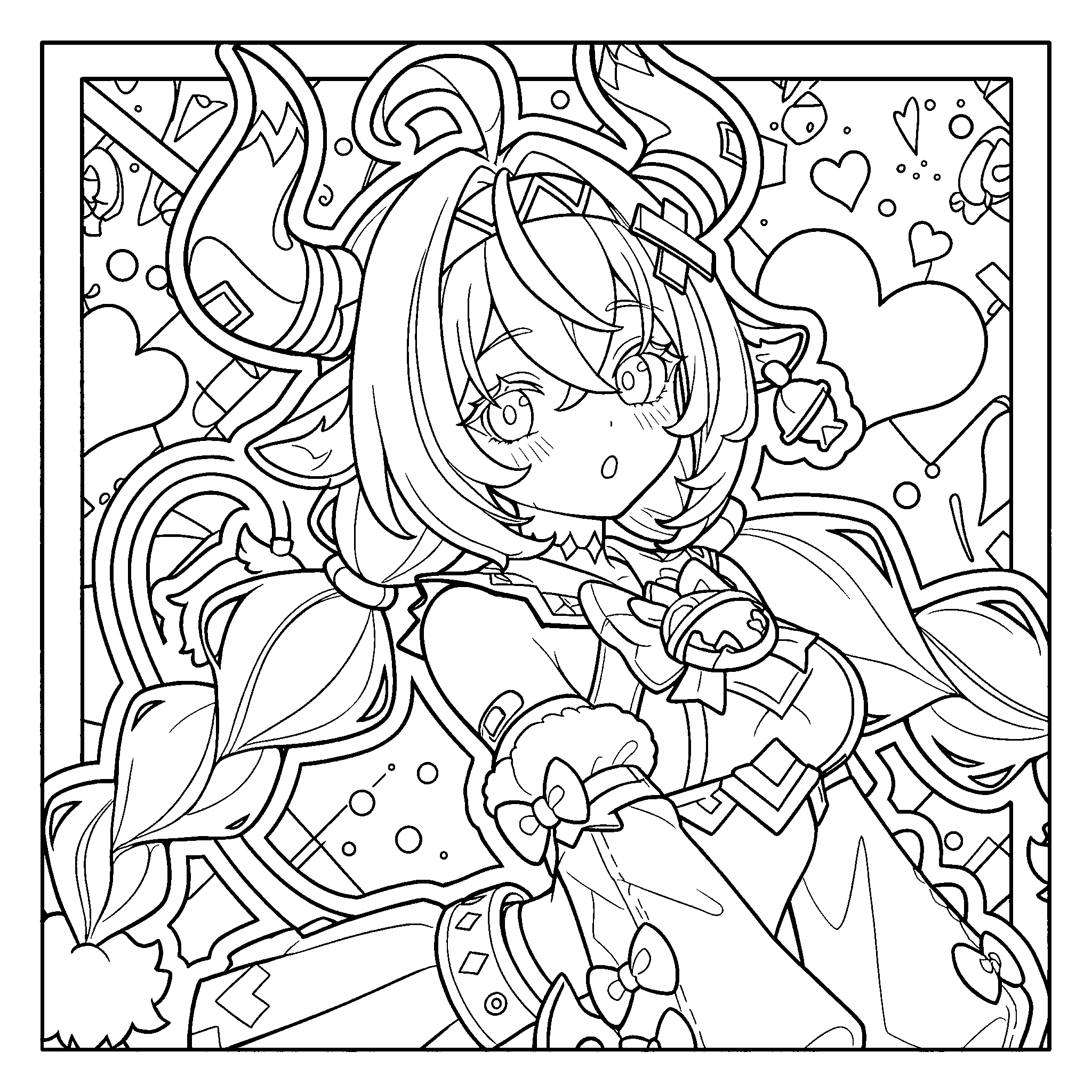 genshin impact varesa festival sheet anime character line art