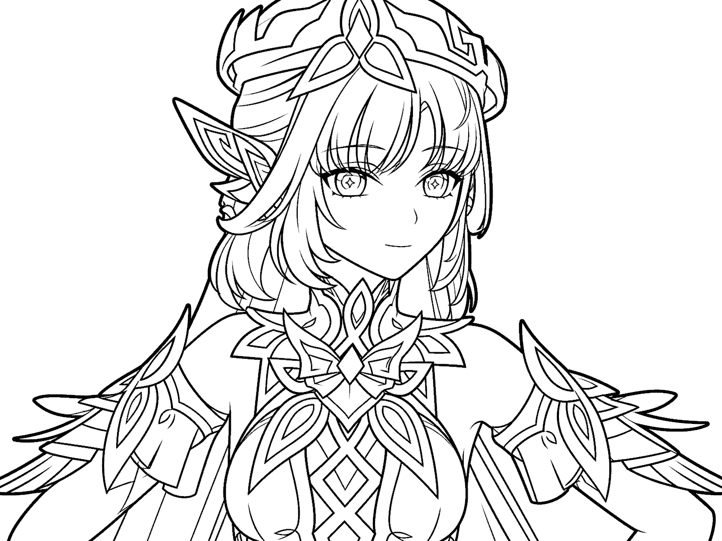 nicole hexenzirkel mage lineart sheet genshin impact line art
