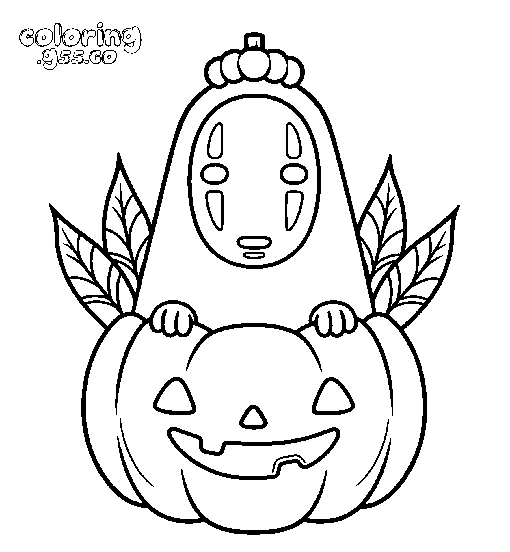 no face halloween pumpkin line art