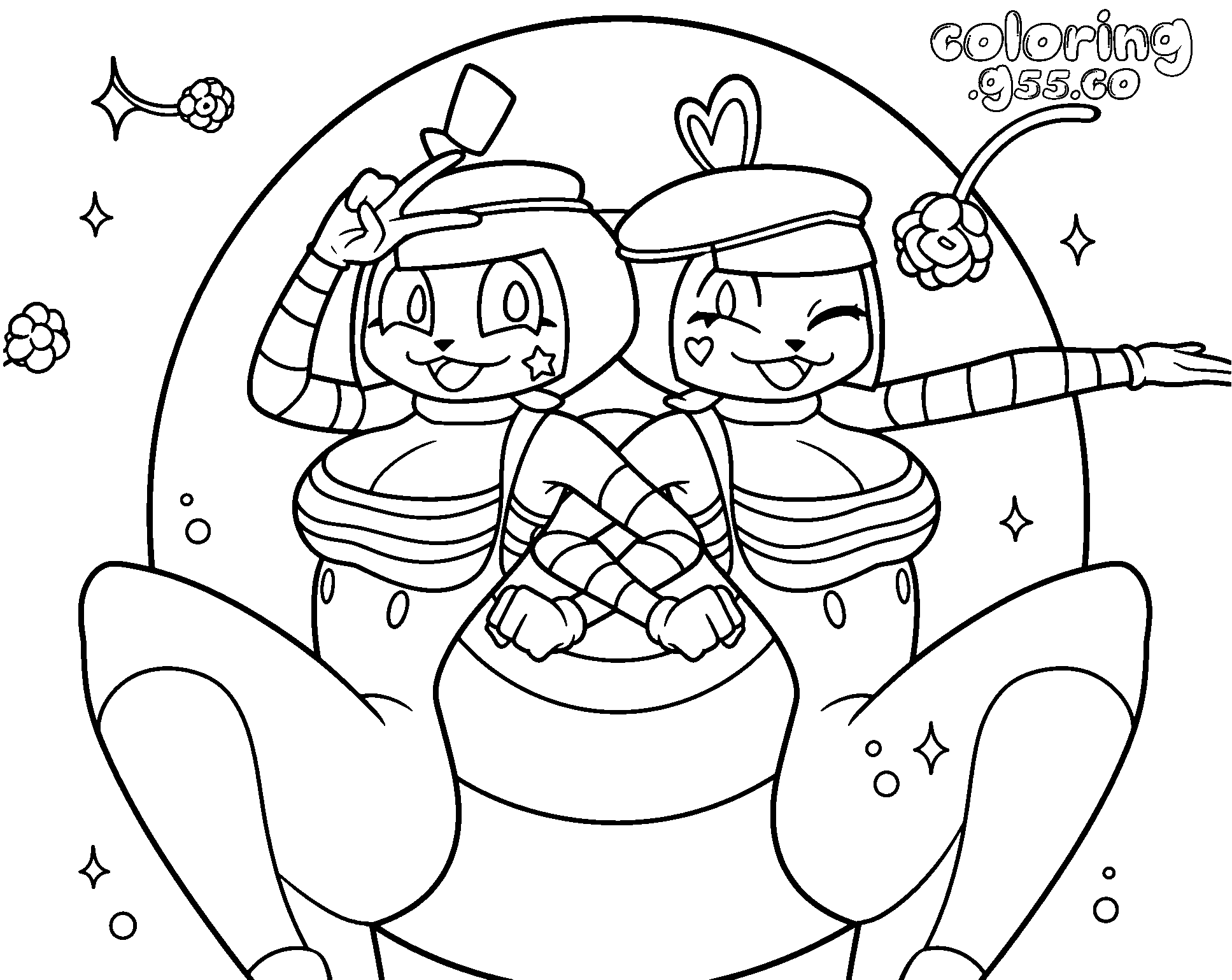 Hello Kitty and Ghostface Halloween Printable Coloring Page