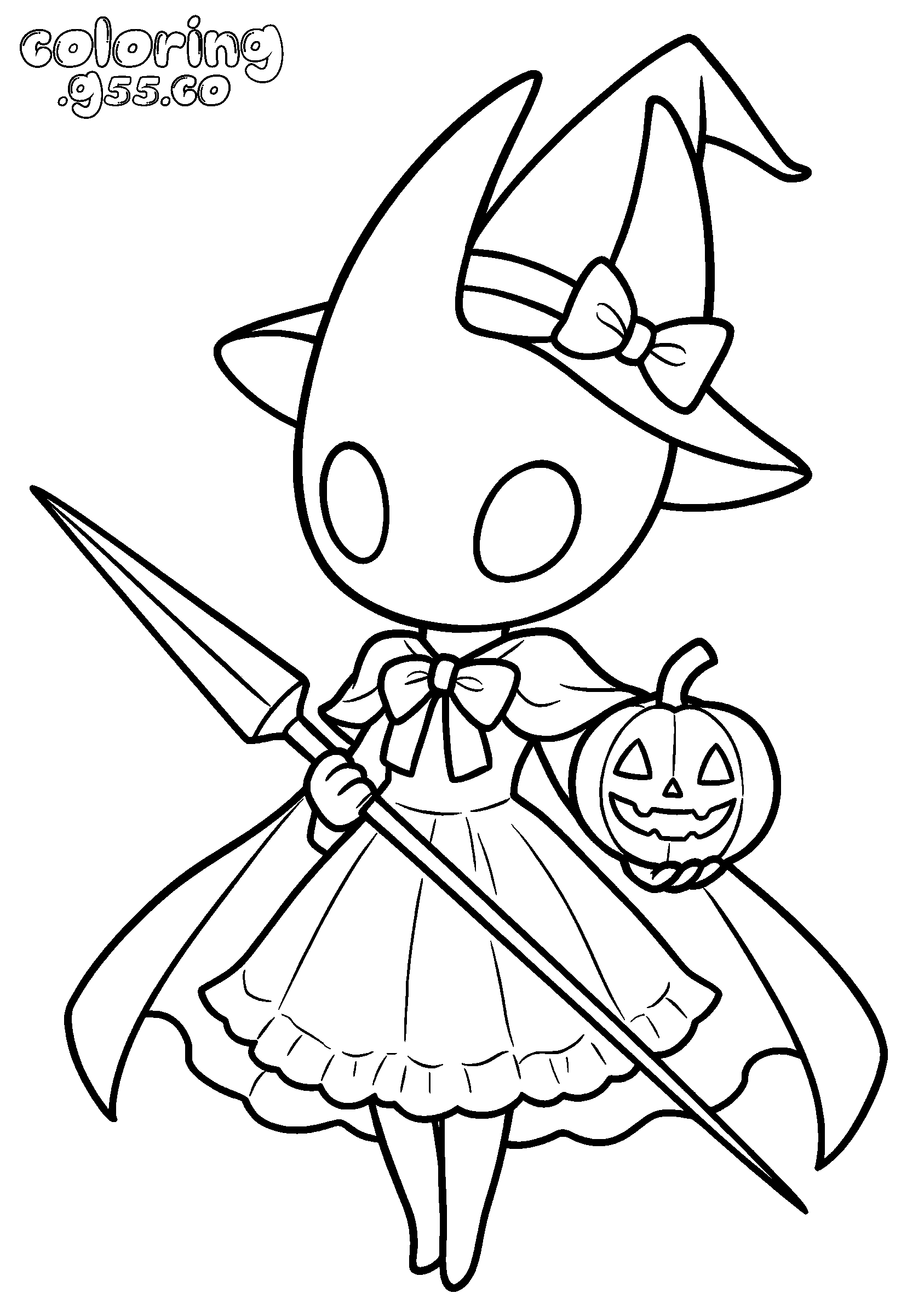 hollow knight hornet halloween witch line art