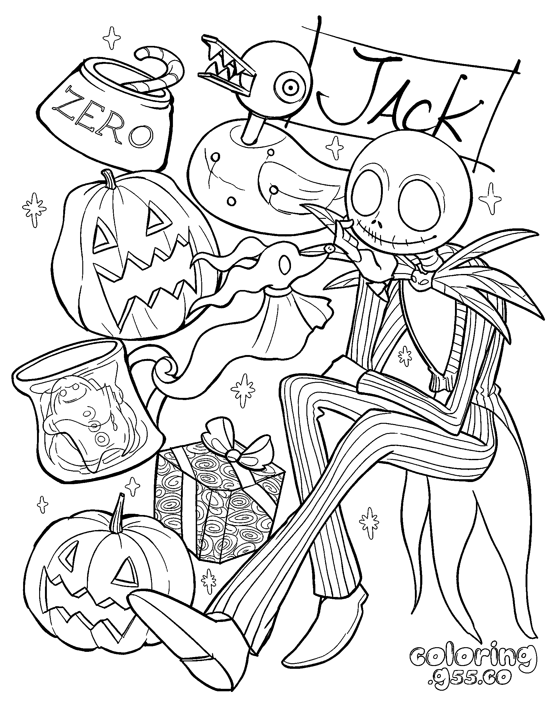 jack skellington nightmare before christmas line art