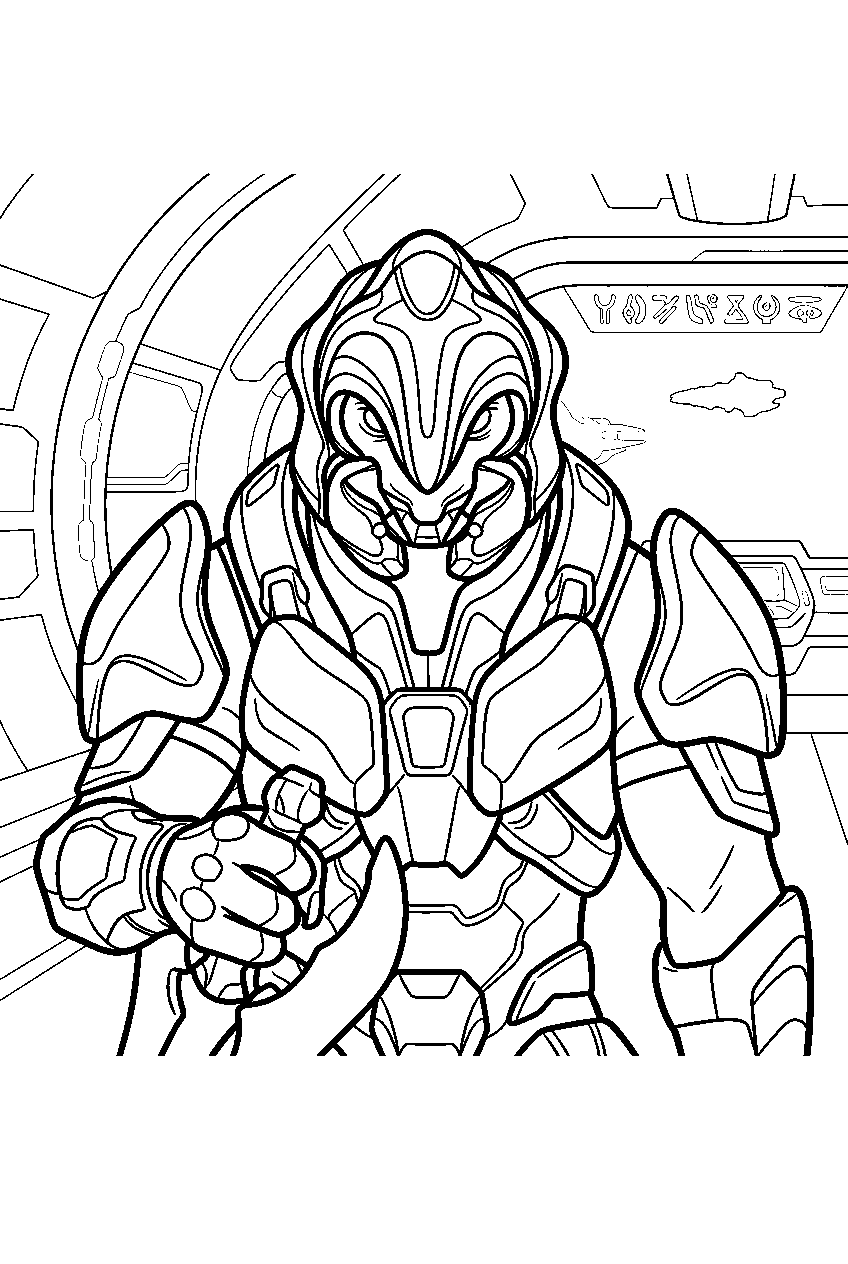 halo arbiter aboard covenant cruiser line art