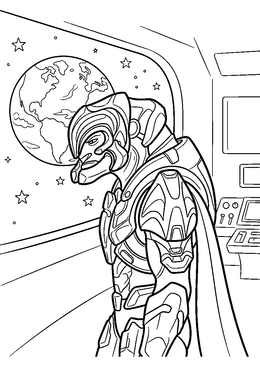 halo arbiter aboard forward unto dawn viewing earth line art