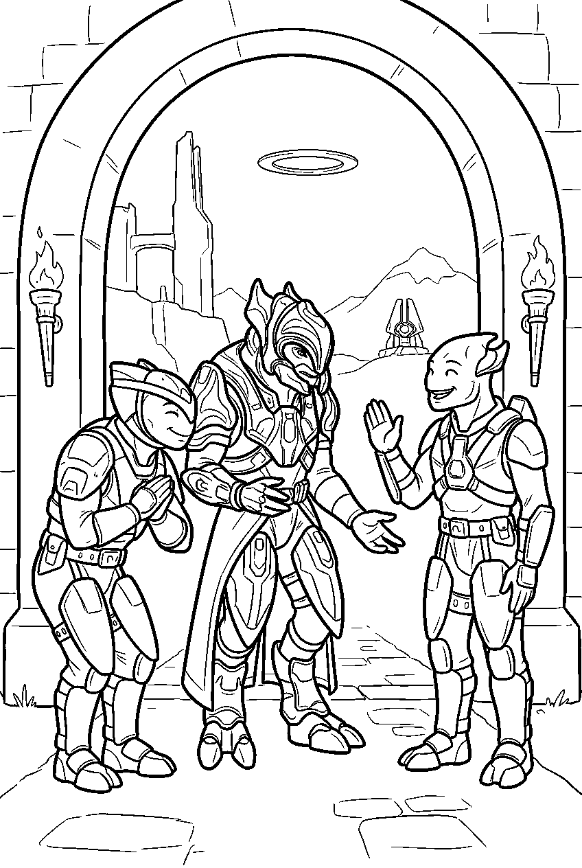 halo arbiter at vadam keep greeting allies line art