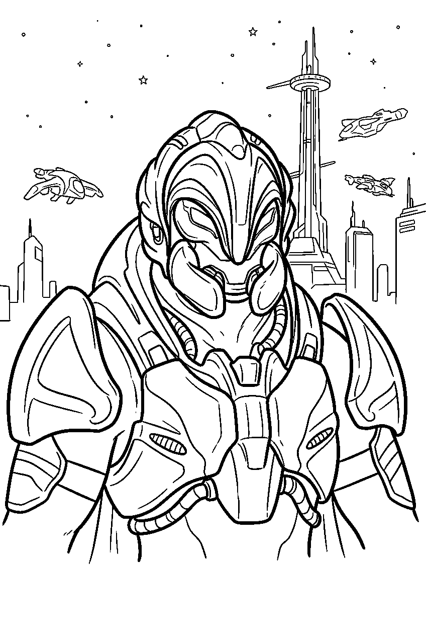 halo arbiter in new mombasa line art