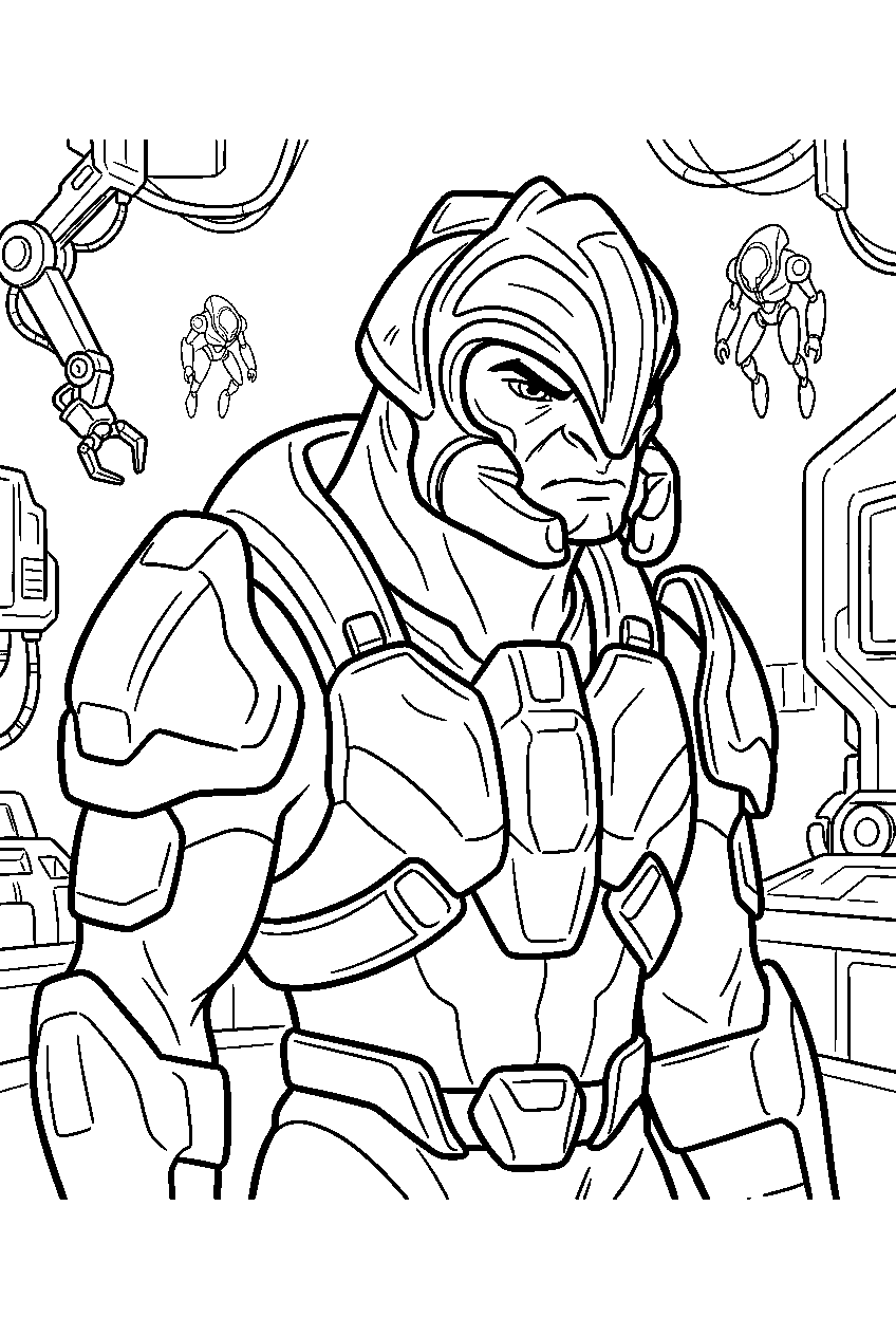 halo arbiter in sentinel factory line art