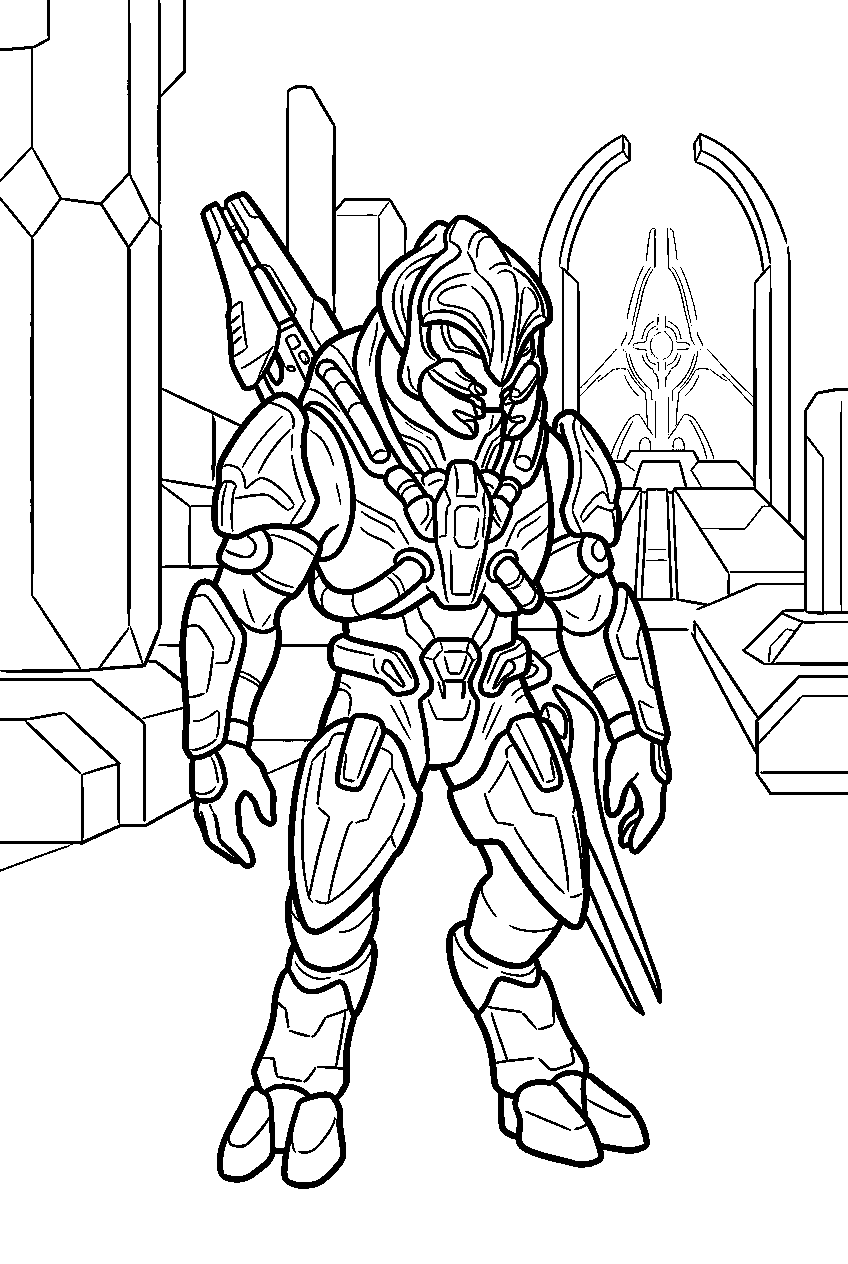 halo arbiter in the repository line art
